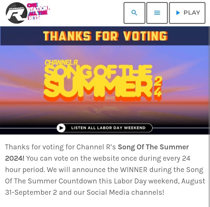 SUGAIndoFanbase's tweet photo. 🗳️ SUGA VOTE I CHANNEL R RADIO - AGUST D 

Lagu #AgustD memiliki 2 nominasi di Channel R Radio 📻

《.•°~[𝗦𝗢𝗡𝗚 𝗢𝗙 𝗧𝗛𝗘 𝗪𝗘𝗘𝗞]~°•.》
Vote #Daechwita by #AgustD for #ChannelRSongOfTheWeek
🖇️ https://t.co/qr7Hwa2hc3 (2x perhari)
➡️ https://t.co/q9NPYuyulZ (TUTORIAL VOTE)

《.•°~[𝗦𝗢𝗡𝗚 𝗢𝗙 𝗧𝗛𝗘 𝗦𝗨𝗠𝗠𝗘𝗥]~°•.》
Vote #Haegeum by #AgustD for #ChannelRSongOfTheSummer 
🖇️ https://t.co/llklByWoQX (1x perhari)
➡️ https://t.co/KoT4bTHWRn (TUTORIAL VOTE)

#SUGA #AgustD #슈가 #방탄소년단슈가 #シュガ #BTSSUGA @BTS_twt