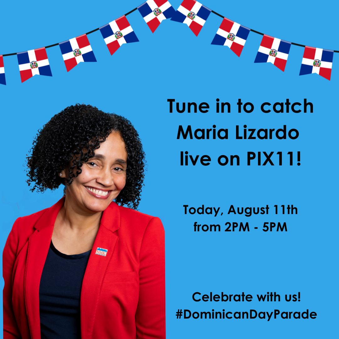 🌟 Big News! 🌟 NMIC's Executive Director, Maria Lizardo, is hitting the stage at the Dominican Day Parade!

Watch it live on @pix11news or stream at PIX11.com starting at 2 p.m. You won’t want to miss this!

#dominicandayparade #delomio #NMIC