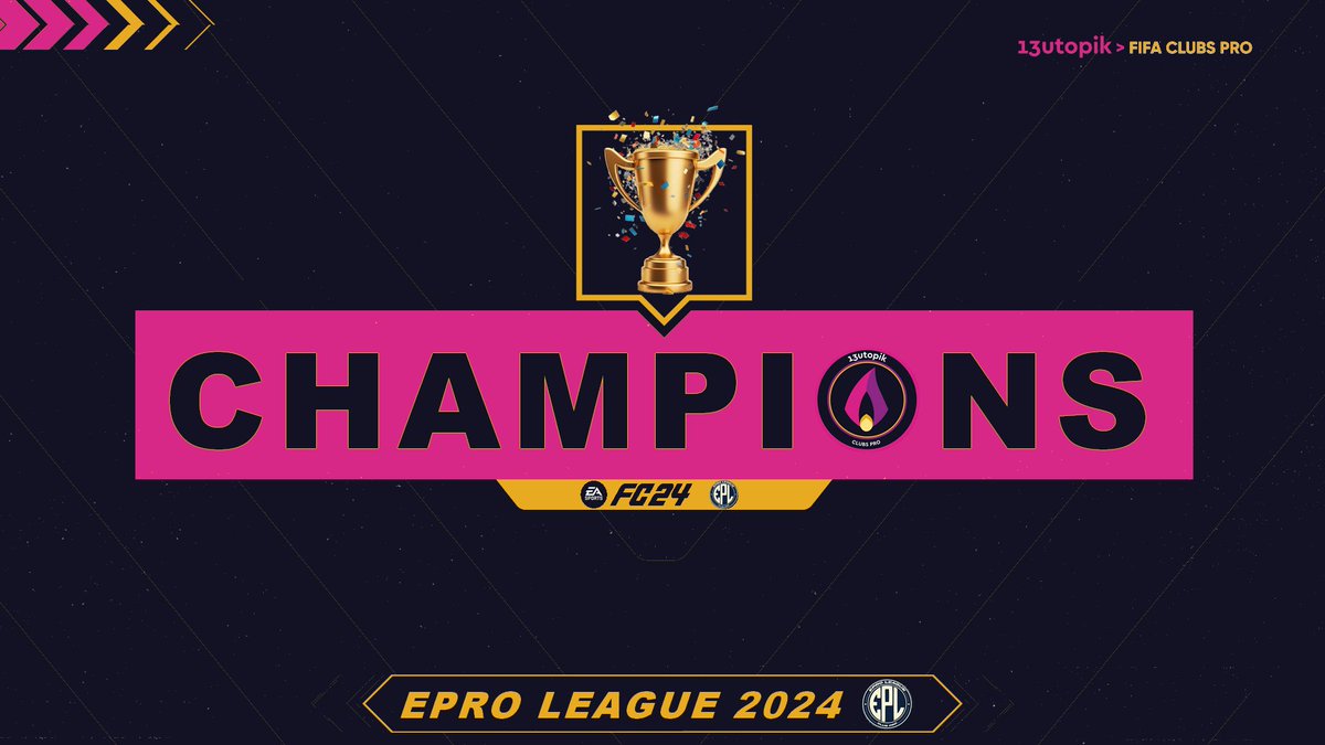 13UTOPIK EFOOT (@13utopik_efoot) on Twitter photo 🟣⚫ CHAMPIONS EPL 2024 ⚫🟣
Félicitations à tout le groupe pour ce titre ! 🏆
Un grand remerciement pour l'organisation à l'ensemble de l'équipe <a href="/EProLeague11v11/">EPro League</a> durant tout l'opus et à l'association partenaire <a href="/Team_OLG_/">OLG | Outlows Gaming</a> qui œuvre pour la réussite de cette compétition ! 👏🤝 🟣⚫ CHAMPIONS EPL 2024 ⚫🟣
Félicitations à tout le groupe pour ce titre ! 🏆
Un grand remerciement pour l'organisation à l'ensemble de l'équipe <a href="/EProLeague11v11/">EPro League</a> durant tout l'opus et à l'association partenaire <a href="/Team_OLG_/">OLG | Outlows Gaming</a> qui œuvre pour la réussite de cette compétition ! 👏🤝