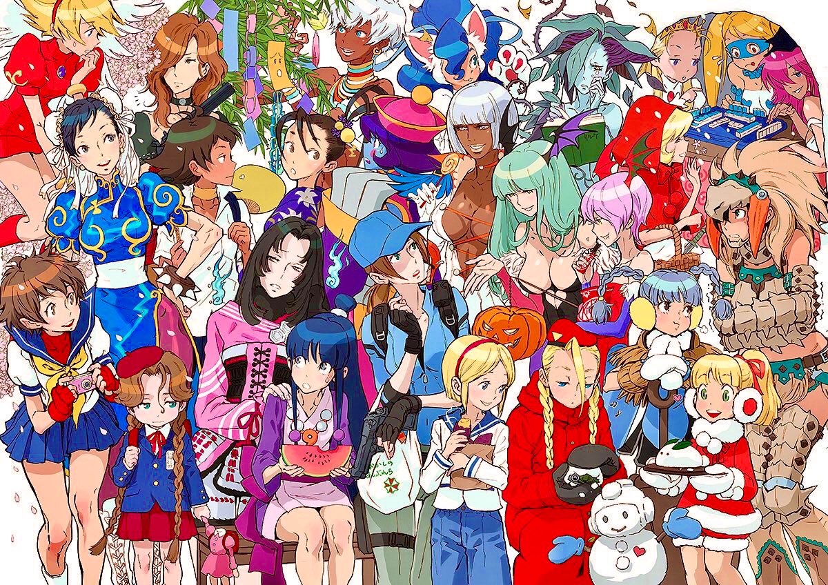 TheOtaking's tweet photo. Capcom girls illustration by Kinu Nishimura https://t.co/3KDEE1zIae