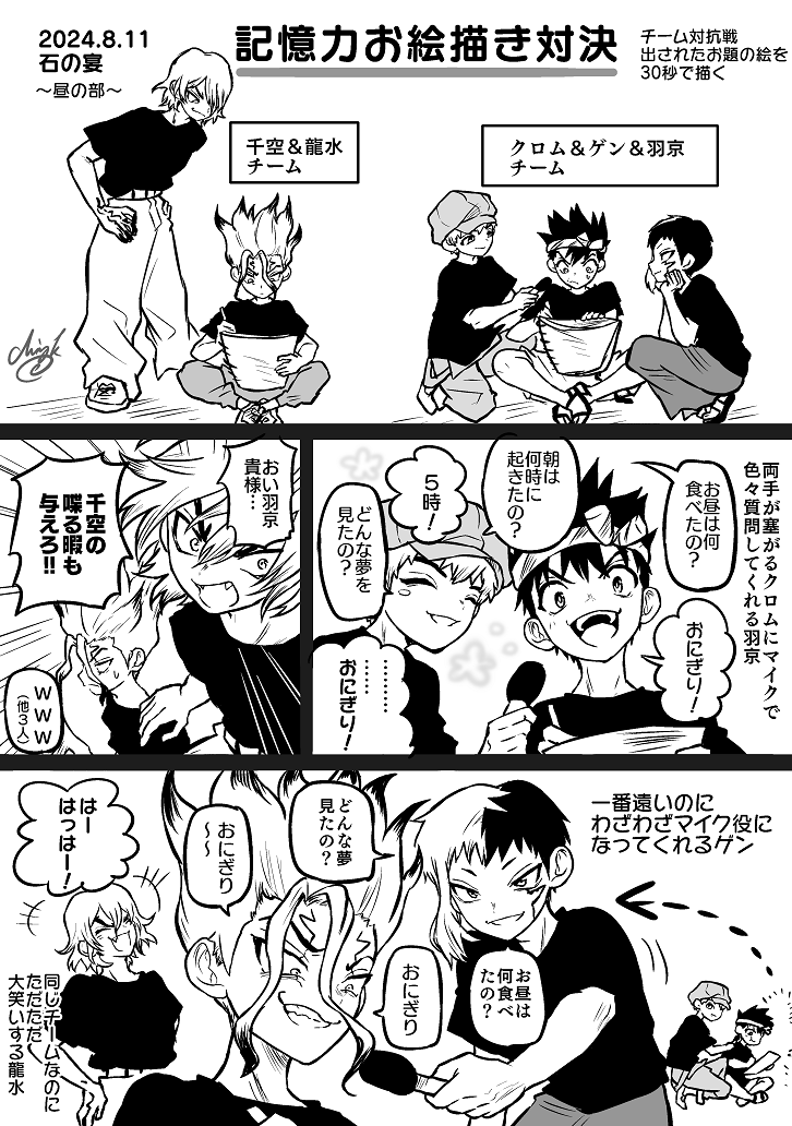 石の宴 昼の部レポ
お絵描き対決してるときのわちゃわちゃ可愛すぎた
※声優さんをキャラ置き換えしてます 