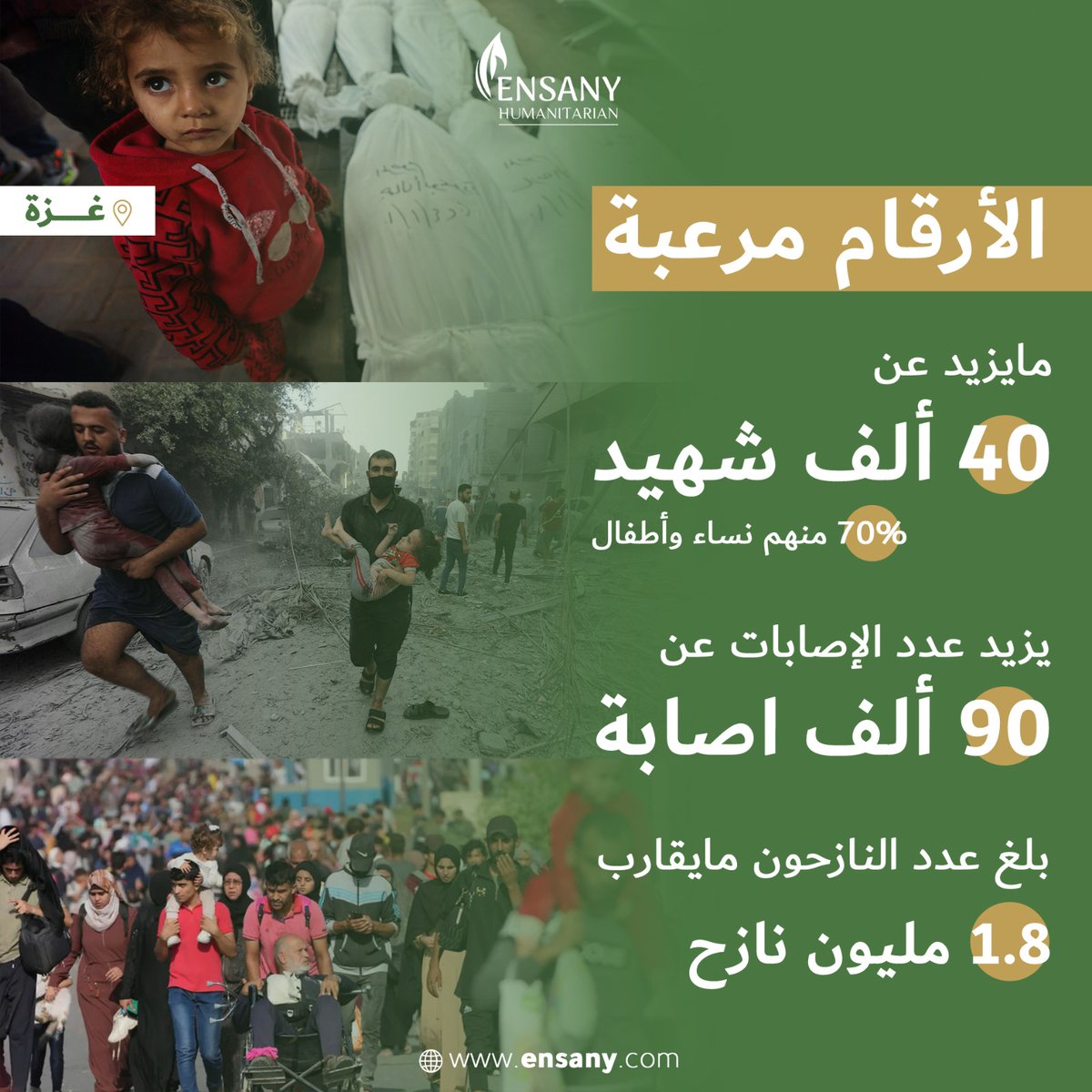 ensanyglobal's tweet photo. الأرقام في غزة  تكون مرعبة عندما نتحدث عن الحرب 
فهي تحمل وراءها قصصاً من الدمار والخسائر البشرية
#إنساني 
#غزة https://t.co/g0lbtDBsuh