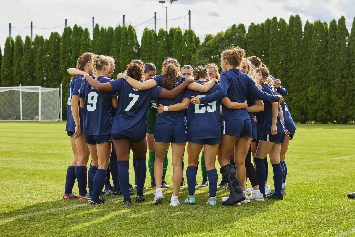 MarquetteWSOC's tweet photo. That Valley Fields feeling🤩🏡

Our 2024 Blue &amp; Gold Scrimmage ended with a Championship Blue victory and an @emilyfix2023 goal! 

#WeAre https://t.co/BzRX7xW7pE