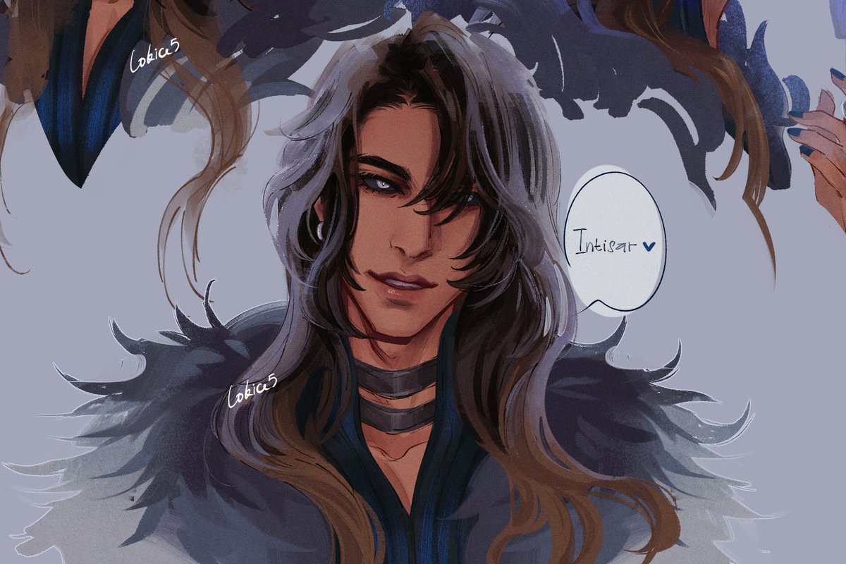 Lokice5's tweet image. My beloved enemies to lovers babes 😭🤲💙💙
𓂃⟡.·
I was craving a lot of Elyon doses so why not a bunch of portrait study of him and the hubby ( ･ิω･ิ)👌 #touchstarvedgame #elyon #intisar