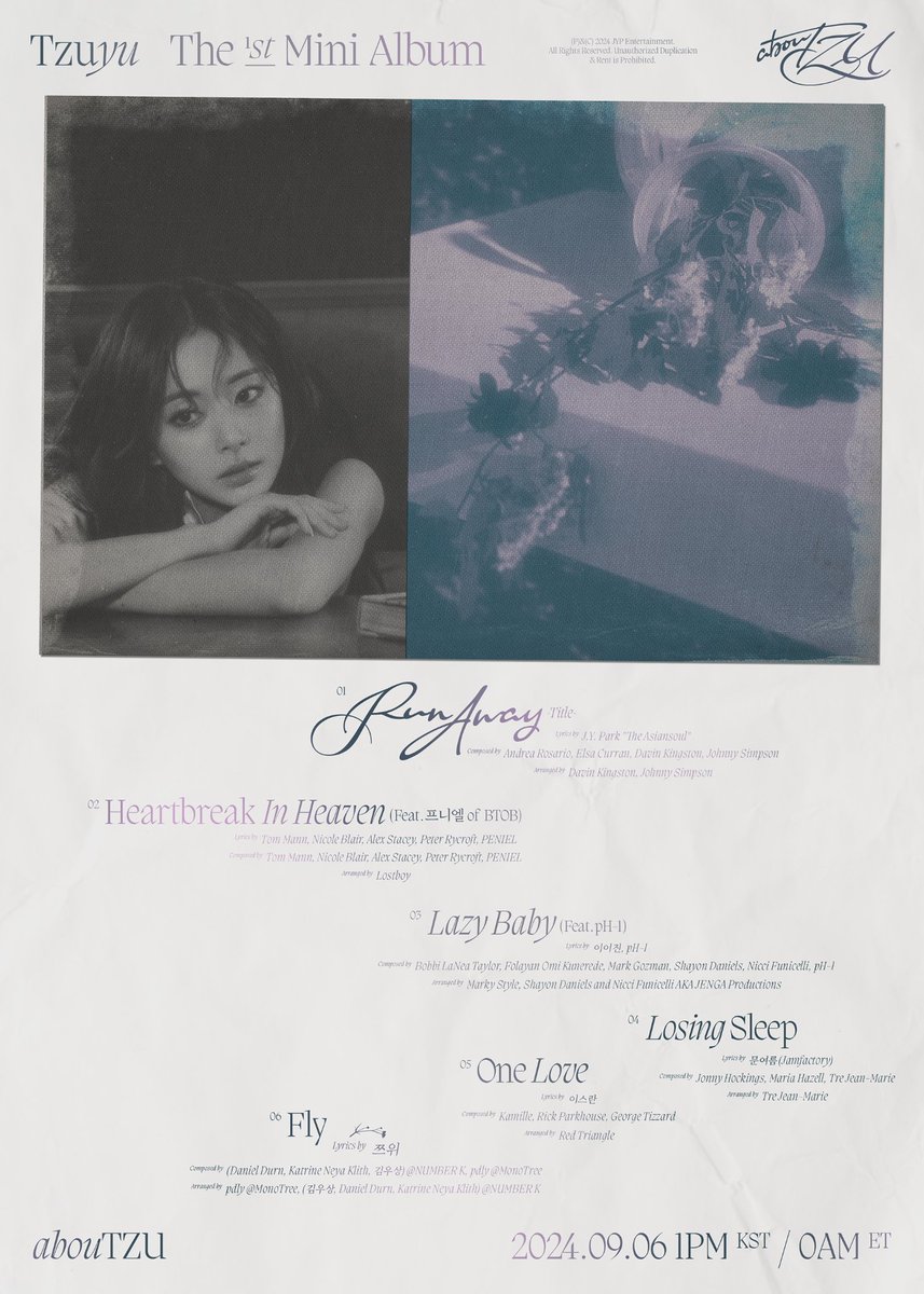 OneilyMusic's tweet photo. TZUYU of TWICE releases the tracklist for 1st mini album, ‘abouTZU.’ https://t.co/ytoQA58pGC