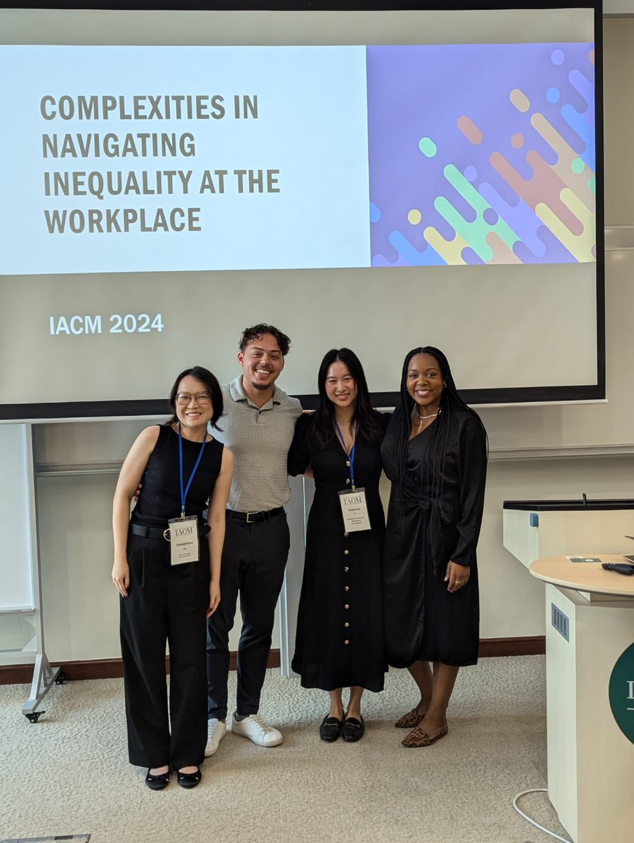 AlexisBAvery's tweet photo. Looking forward to presenting with these amazing people today at #AOM2024! Please stop by our symposium in the Hyatt Skyway Room 272 at 4:45pm. Our session is titled Complexities in Navigating Inequality at the Workplace! https://t.co/kfzCca7smA
