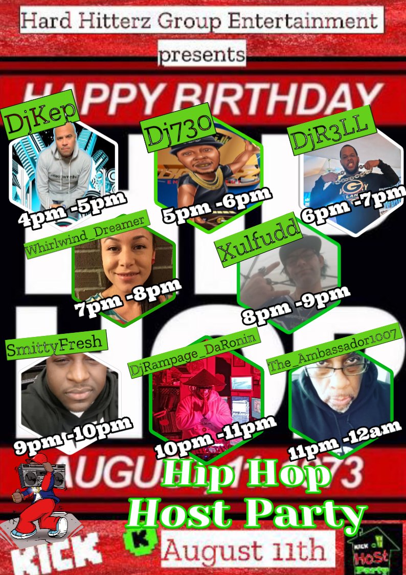 RDaronin's tweet photo. Attention >> HOST PARTY today only on KICK Starting 4pm est. with DjKEP https://t.co/jZFL7EoWck NAME OF THE DJ on the Flyer below #kickcommunity #KickStreaming #KickStreamer #LiveDj #HardHitterzGroupEnt #HHG https://t.co/8apeoqPI2j