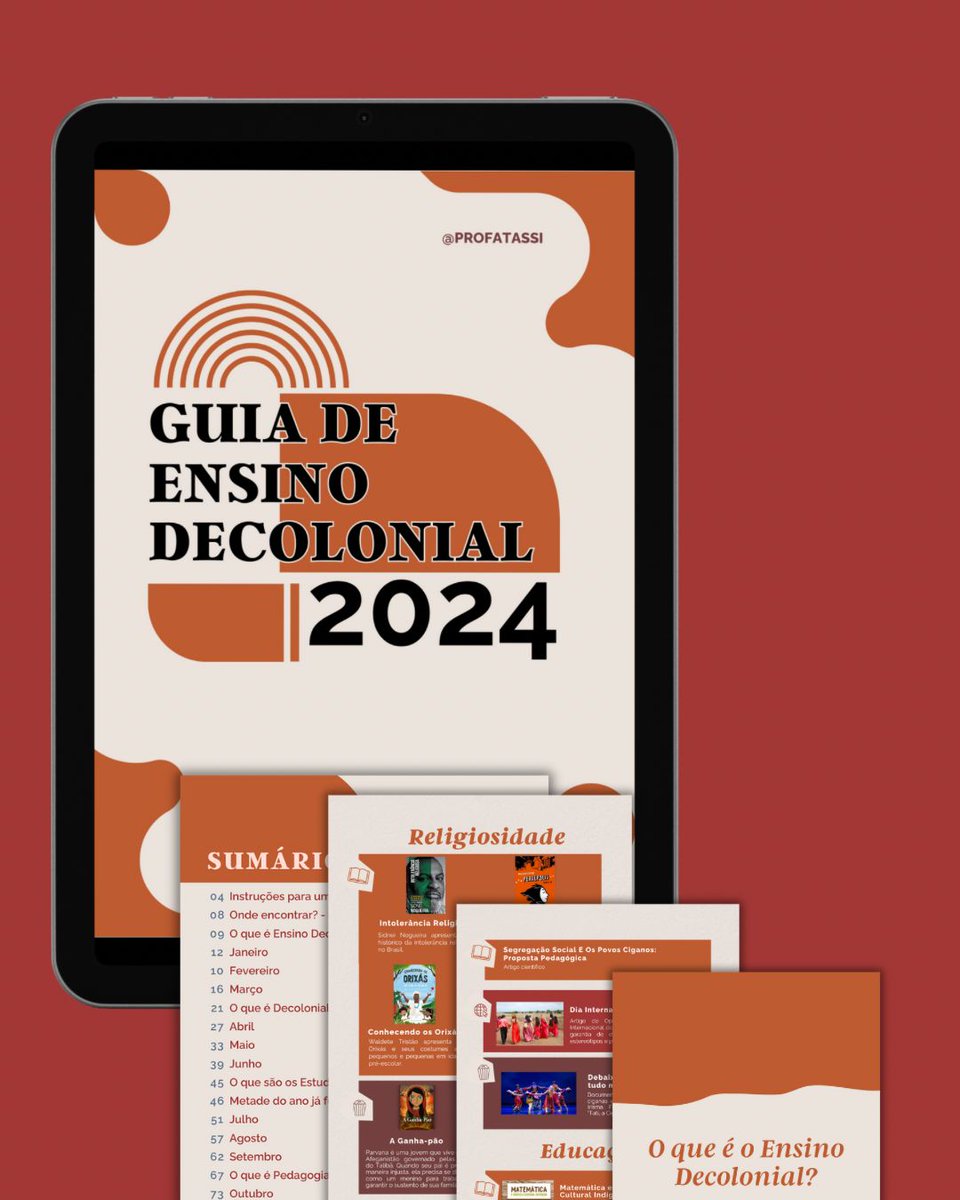 ProfaTassi's tweet photo. resolvi criar uma campanha relâmpago para arrecadar essa grana, vendendo meu livro pela metade do preço (R$75):
O Guia de Ensino Decolonial traz teoria e prática sobre pedagogia e estudos decoloniais, educação, materiais, dicas e fontes organizadas em um calendário decolonial https://t.co/QpWhJBhkpw