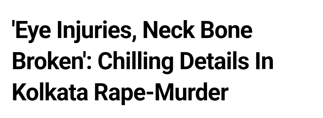drneeraj13's tweet photo. An appeal to all lady influencers across all platforms and those who pretend to be the custodian of morality :

Why the tragic news of a young doctor's alleged rape and murder fell on your deaf ears ? 

Can you imagine the horrors that departed soul would have gone in her last moments ? Or whether a more ghastly incident needs to happen to wake you all from deep slumber?

In the midnight when Neeraj chopra was fighting for medal, she was fighting for her very existence. Yet the irony is we were far more concerned with the atrocities happening in Bangladesh as it may attract more eyeballs.

To all pseudo sympathisers who dare to speak up only when it suits their agenda, stir your conscience by recalling what Napoleon said -- 'The world suffers a lot. Not because of the violence of bad people. But because of the silence of the good people.'

Yes, woman in this country is safe UNTILL SHE IS NOT BORN.

#RGKR 
#womensafety
#betibachaobetipadhao 
#workplaceharassment