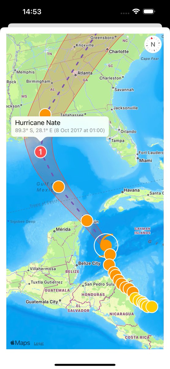WeatherGodsApp's tweet photo. Weather Gods 4.7.0 is now hitting the App Store with Tropical Storms &amp; Historical Tropical Storms (all the way back to 1851). These new features are part of the Premium subscription package. #tropicalstorm #hurricane https://t.co/ohQxuTX6k1