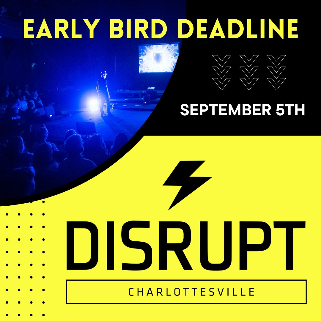 ONE WEEK until the Early Bird deadline for DisruptHR Cville 2024! After that, tickets go up to $40. All ticket sales and sponsorships directly benefit Computer4Kids (C4K).

Grab your seats now:
eventbrite.com/e/disrupthrcha…