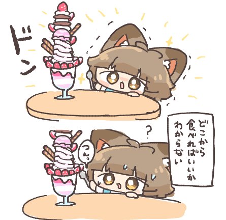 デカいパフェとちゅね 