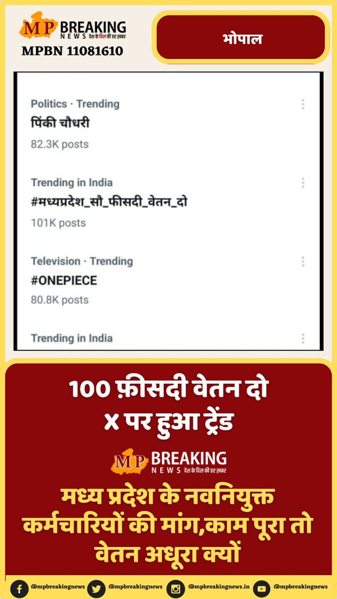 <a href="/ROHITSINGHLOD19/">Rohit Singh Lodhi🐦</a> <a href="/DrMohanYadav51/">Dr Mohan Yadav</a> <a href="/narendramodi/">Narendra Modi</a> <a href="/RahulGandhi/">Rahul Gandhi</a> <a href="/UmangSinghar/">Umang Singhar</a> <a href="/vasudevsha72254/">vasudev sharma</a> <a href="/aajtak/">AajTak</a> <a href="/BansalNewsMPCG/">Bansal News</a> #मधयप्रदेश_सौ_फीसदी_वेतन_दो  आऊट सोर्स एकता जिंदाबाद