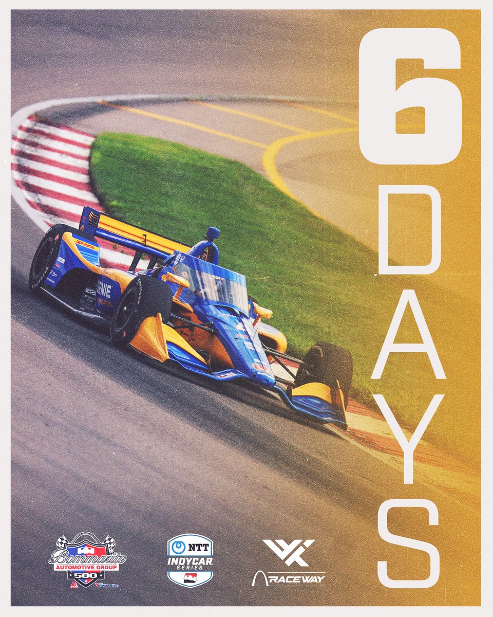 WWTRaceway's tweet photo. 6 DAYS AWAY! Get your tickets NOW!
🎟️: https://t.co/qK4dDZd6XC
@bommaritoauto | @indycar https://t.co/xF7HB8MdqA