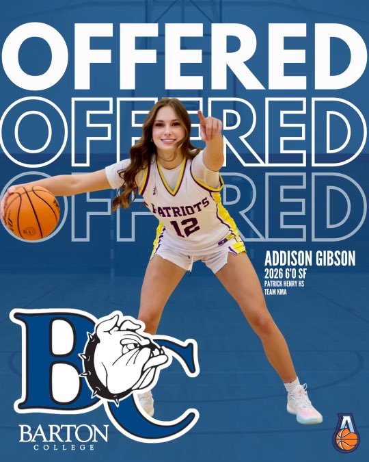 Super excited to have received an offer from Barton College! Thank you so much <a href="/CoachEileenVH/">Eileen Van Horn</a> for believing in me! <a href="/Phgirlsbball21/">Patrick Henry High School girls basketball</a> <a href="/Assist_U_/">AssistU Recruiting</a> <a href="/coachkent02/">#alwaysinthegym</a> <a href="/InsiderExposure/">InsiderExposure</a> <a href="/theainsleyG/">Ainsley Gibson</a>