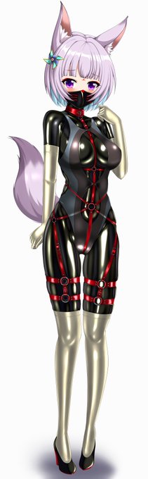 オリキャラのピコちゃんです(*'ω`*)
穴あき競泳水着×ボディハーネスを着せてみました! 