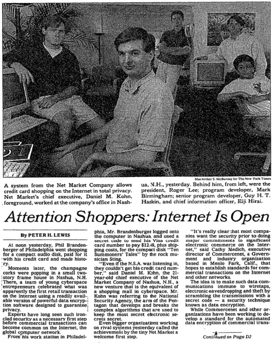 On this day in 1994: a CD became the first thing sold on the Internet.