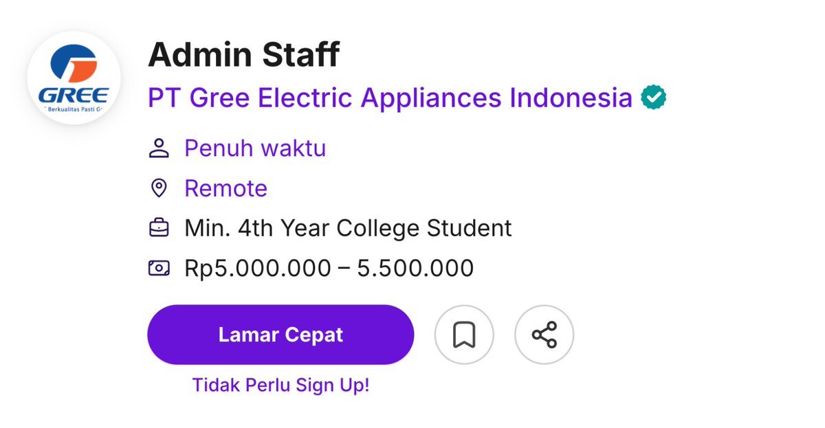kali aja ada yang lagi cari loker admin wfh, bisa apply ke sini yaa work!
