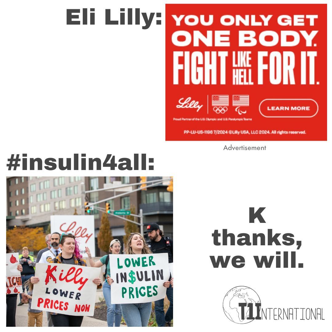 k thanks, we will. 

Eli Lilly says we should fight like hell for our bodies. We'll keep fighting for them to lower the price of insulin across the globe. 

#insulin4all