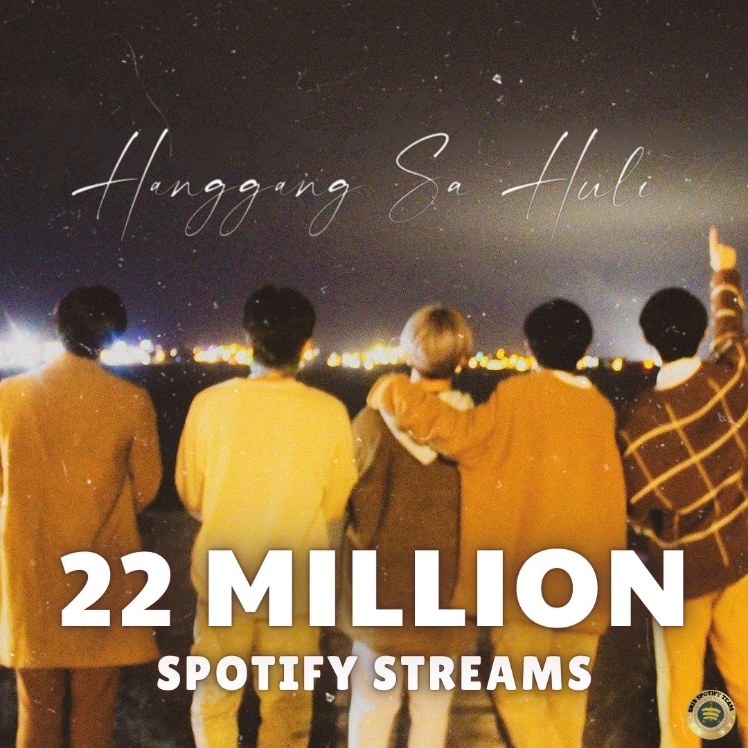 'Hanggang sa Huli' now has more than 22 MILLION streams on Spotify! ❤️‍🔥

Dahil sa inyo, at para sa inyo, Hanggang sa Huli, SB19. 🫶🏼

Stream HSH here: open.spotify.com/track/2WUhR1Sr…

<a href="/SB19Official/">SB19 Official</a> #SB19