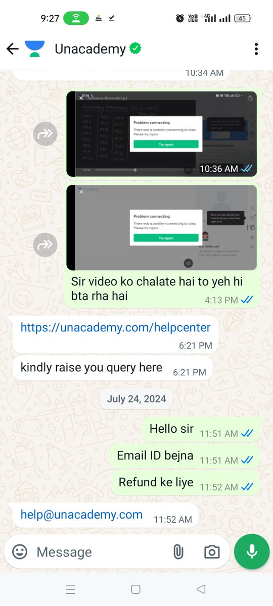 Capawan4's tweet photo. I purchased course for my family member. But content wasn't made available by your team from day 1. After complaint on mail no reply rec. &amp; on WA your team gave rudely replies. Refund me my money 
It seems you are doing frauds to students 
@unacademy 
@PMOIndia 
@dpradhanbjp https://t.co/PYkNwTqlh9