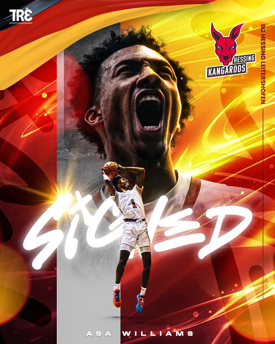 tre_sports's tweet photo. Asa Williams has signed with the Hessing Kangaroos! The high flying, bucket getter will begin his career in Germany 🇩🇪, where he will look to establish himself in a major way. Big things are coming for Asa, so stay locked in! https://t.co/JtvQnmqKnv