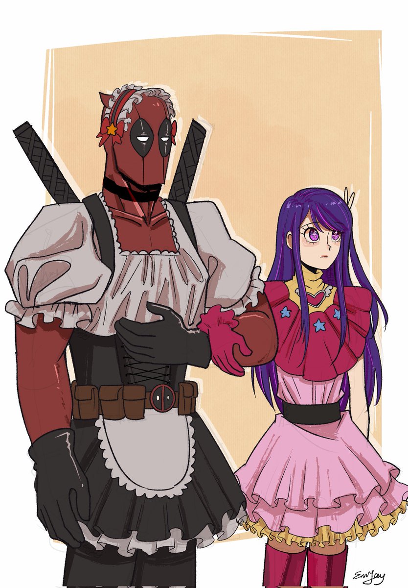 LibraGalaxy666's tweet photo. New cursed duo just dropped 🔥 🔥 🔥

#deadpool #oshinoko #aihoshino #推しの子 #星野アイ #digitalart #artistsupport #ArtistsOfTwitter #Procreate #marvel https://t.co/YnsPgQMS5R