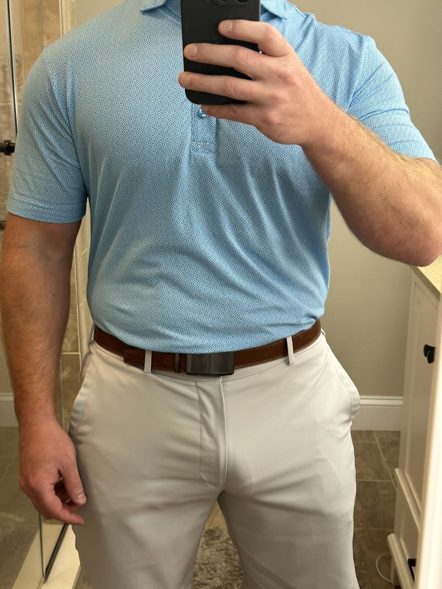 ShowerGuyJay's tweet photo. Definitely a fan of the plain white jock. This one does not do a great job at masking my guy, though. We are gonna give it a try out there on the course today anyway. Took a lesson this week on my short game, looking forward to putting it to the test. Wish me luck boys 🏌️‍♂️ ⛳️ https://t.co/xWe99ptVrC