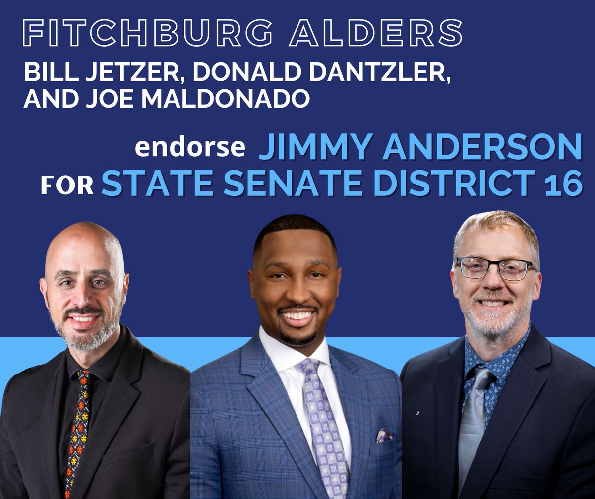 With so little time left until election day, I have to speed up my endorsement announcements! Thank you to Fitchburg alders Bill Jetzer, Donald Dantzler, and Joe Maldonado for your steadfast support. It's an honor to work with you to make Fitchburg a better place for everyone!