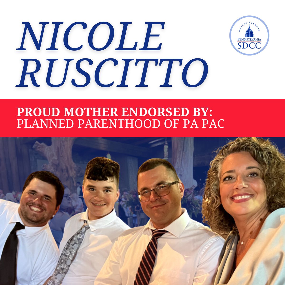 PA SDCC (@pasdcc) on Twitter photo SD 37 Candidate <a href="/nicole_ruscitto/">Nicole Ruscitto</a> believes healthcare decisions should be made between you & your doctor, not by politicians. She’s a strong advocate for reproductive health care, earning her endorsement by <a href="/PPAdvocatesPA/">Planned Parenthood PA Advocates</a>. Protect your rights in PA & vote #NicoleForSenate! SD 37 Candidate <a href="/nicole_ruscitto/">Nicole Ruscitto</a> believes healthcare decisions should be made between you & your doctor, not by politicians. She’s a strong advocate for reproductive health care, earning her endorsement by <a href="/PPAdvocatesPA/">Planned Parenthood PA Advocates</a>. Protect your rights in PA & vote #NicoleForSenate!