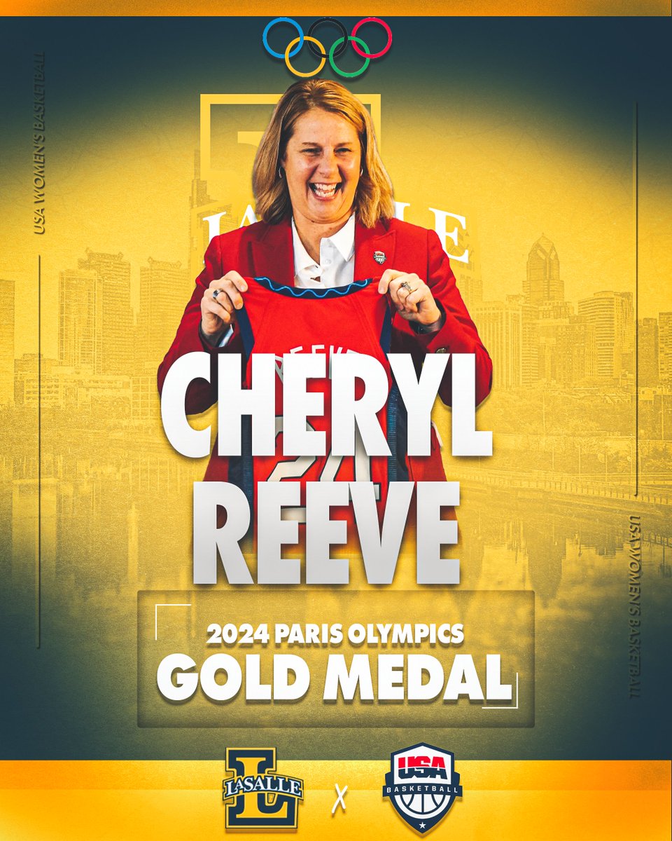 𝑮𝒐𝒍𝒅𝒆𝒏 (𝒙3) 🥇

USA Women's basketball head coach, and La Salle University alumni, Cheryl Reeve, has won her THIRD gold medal at this year's Paris Olympics!

#Limitless | #GoExplorers🔭