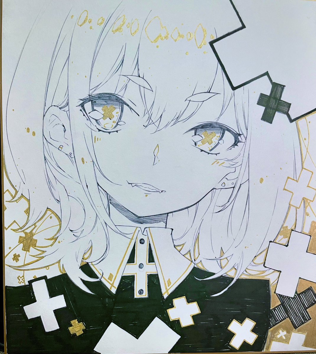 「色紙その5。当選率を上げたので寝ます。 」|あきづきりょうのイラスト