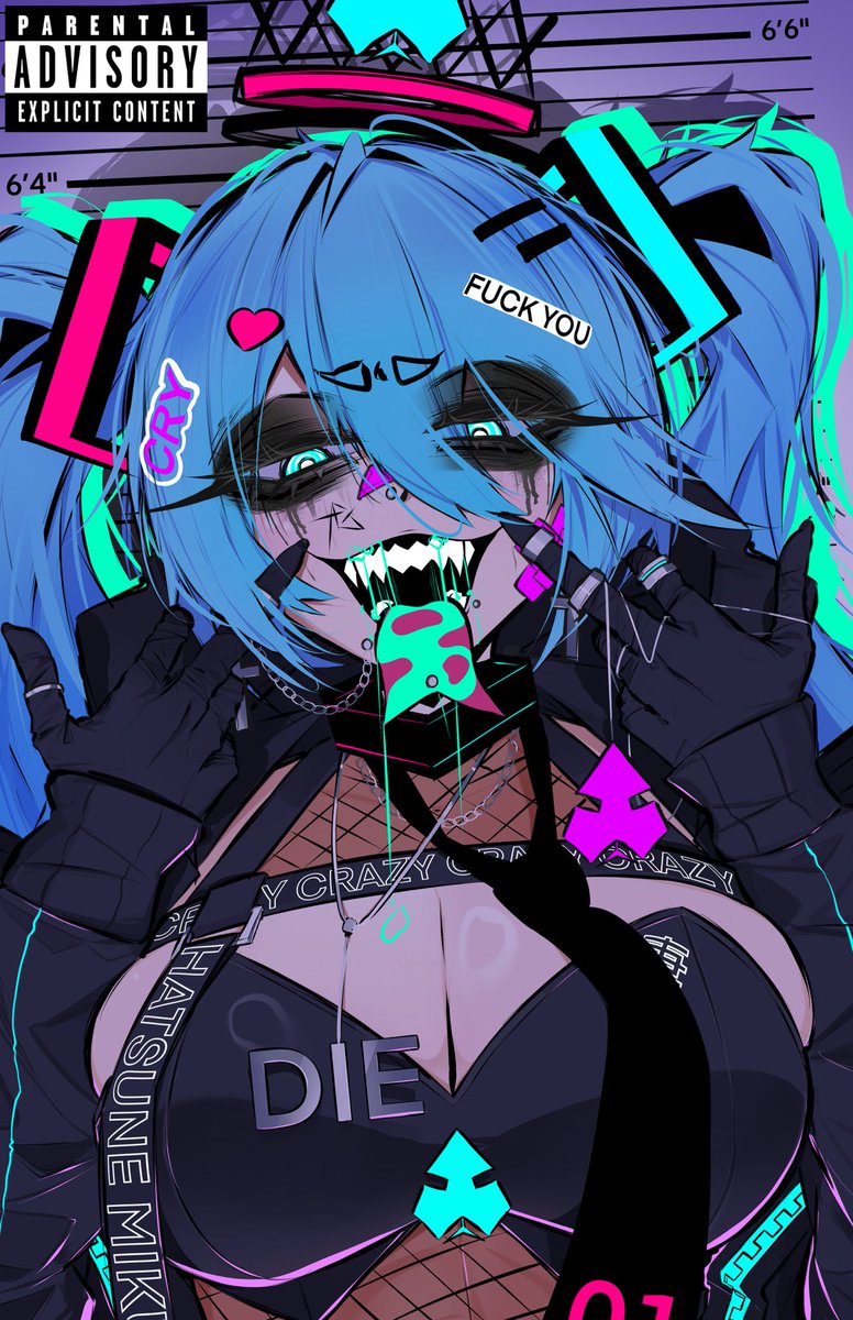 GlitchAce's tweet photo. Which not so different renditions of CyberGoth Miku is your favorite ? https://t.co/nylyHoJb4Q