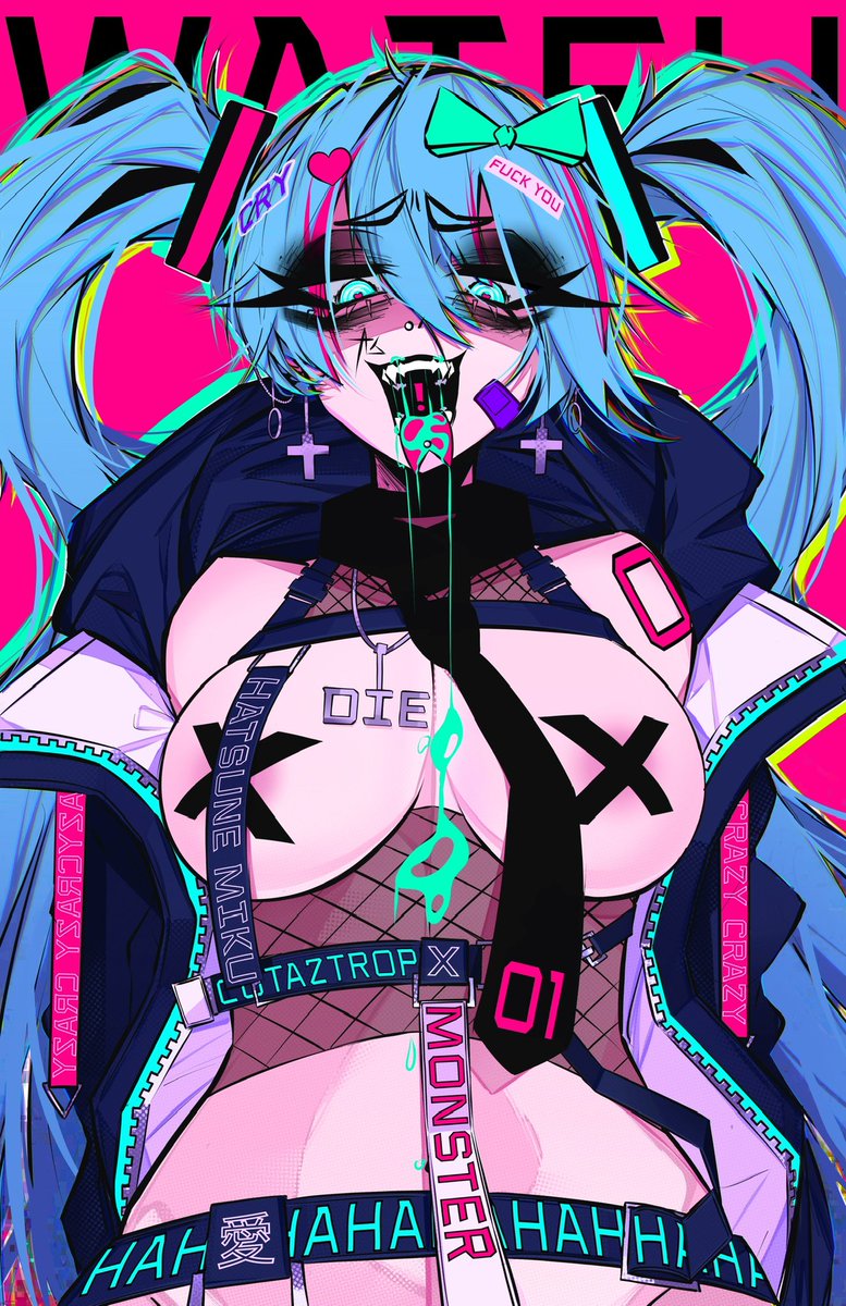 GlitchAce's tweet photo. Which not so different renditions of CyberGoth Miku is your favorite ? https://t.co/nylyHoJb4Q