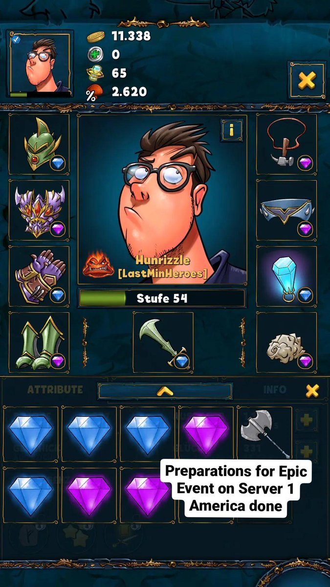 Hunrizzle's tweet image. @SFgameOfficial 

Lets go for Epic event on my no skill project char on the newest Server 1 AM #sfgame #shakes #mmo #gaming