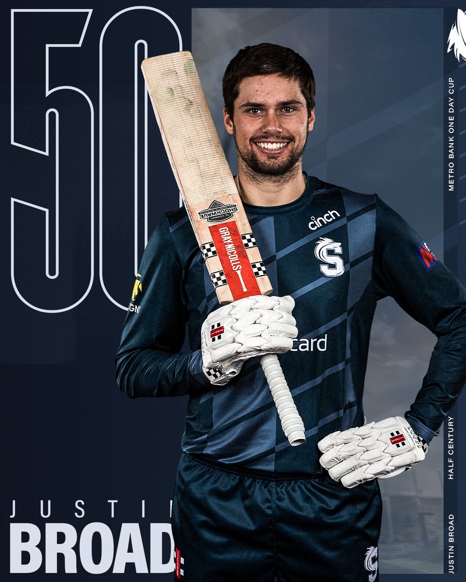NorthantsCCC's tweet image. Broady! 👏

A maiden List A half century for Justin Broad. 🙌