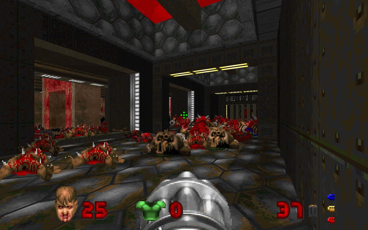 Kadagaden's tweet photo. Doom Legacy of Rust is insane! I only finished E1M5, but the ending on this level was a meat grinder!

#Doom #Doom2 #LegacyOfRust #gaming #videogames #id #retrogames #retrogaming #boomershooters https://t.co/iiMx34Juex