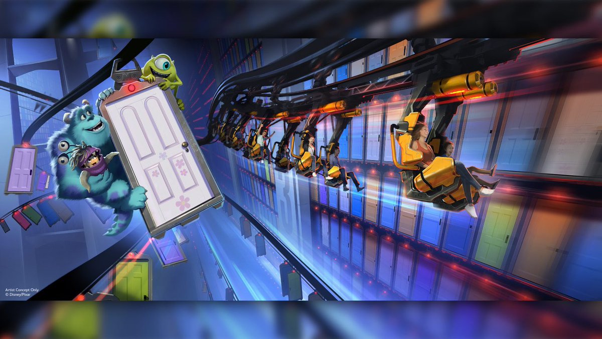 ScottGustin's tweet image. NEW: Here’s a look at a concept model for the Monsters Inc. Doors coaster coming to Disney’s Hollywood Studios.