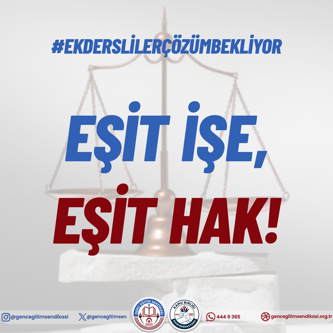 Ücretli öğretmen köle değildir, eşit işe eşit ücret!
#EkDerslilerÇözümBekliyor