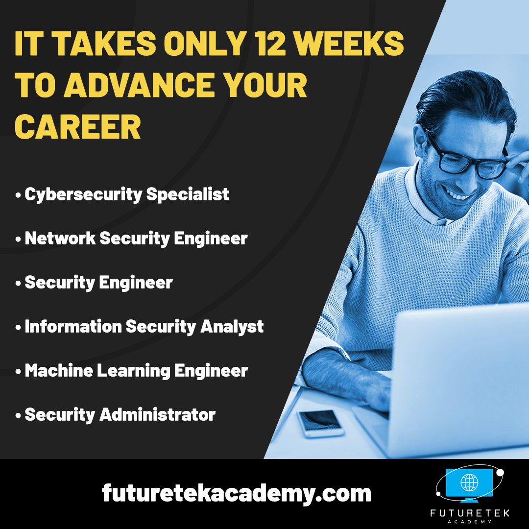 FuturetekAcad's tweet photo. Our 12-week programs are designed to equip you with the skills and knowledge needed to excel in these in-demand fields. 

Don’t miss this opportunity to advance your career and make a real impact in the world of technology and security! 🔒

🔗 https://t.co/Zb3ErfRgjq https://t.co/0euSezdXg2