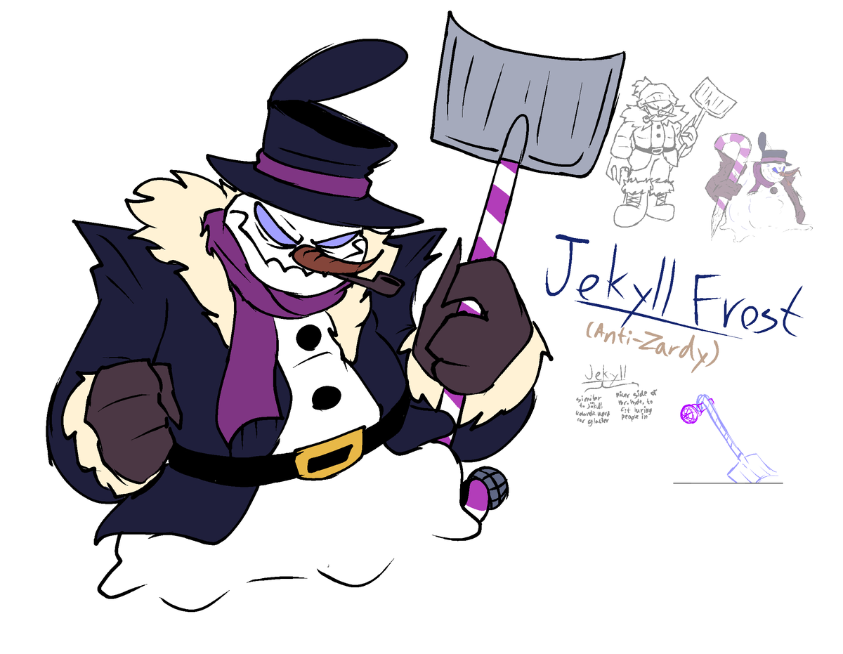 AntzIsMad's tweet photo. ANTI ZARDY JUMPSCARE‼️
say hi to jekyll frost, the antiversion of zardy made by me and @Raynnard !!!!
he's a snowman now
(little more info in the replies)
#art #fridaynightfunkin #zardysmaze @AntiverseDevs https://t.co/0choarTaJP