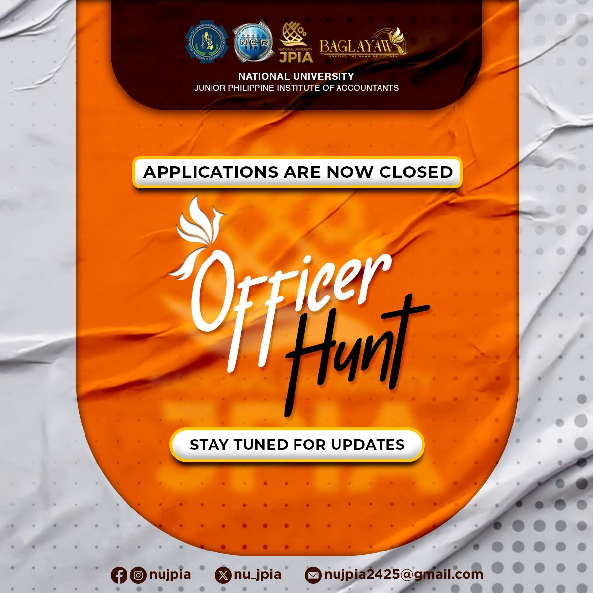 nu_jpia's tweet photo. 📢 NUJPIA Officer Hunt Registration is Closed! 📢

Thank you to everyone who applied! This is just the start of an exciting journey with many opportunities ahead. Stay tuned for updates on the next steps and check our page and email for announcements.

#BeTheNextNUJPIAOfficer https://t.co/5iuox9jJcS