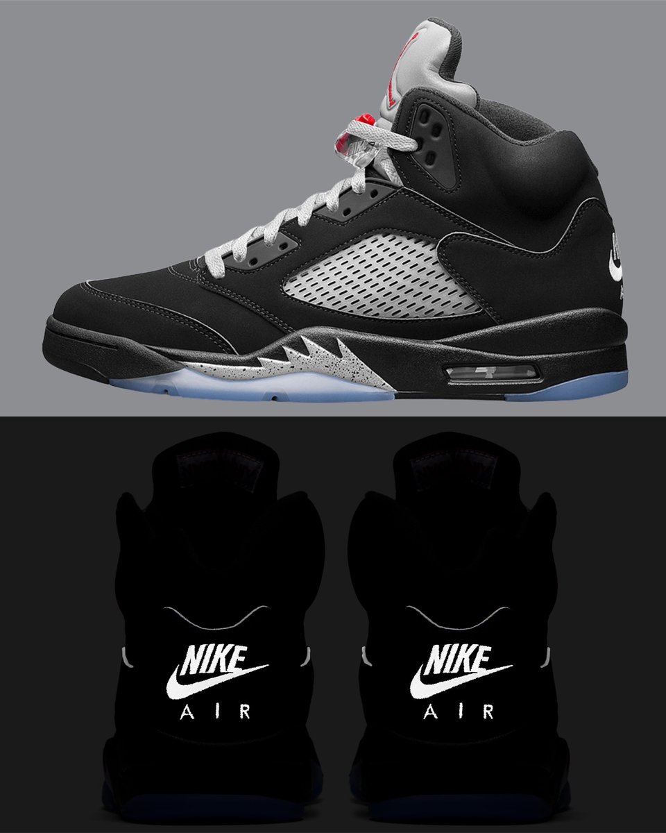 zSneakerHeadz's tweet image. “Black Metallic Reimagined” Air Jordan 5 has been moved up to February 8, 2025. 💥

Reflective details on the upper. White laces. Retail $210.