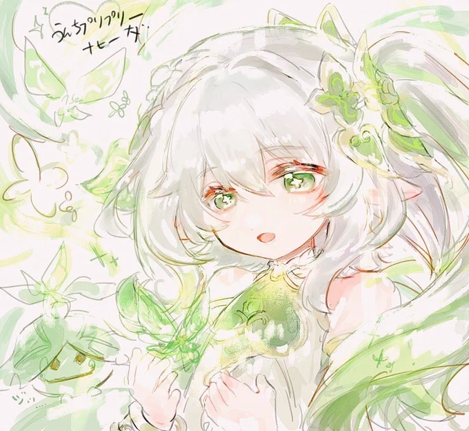 親友の神絵師がナヒーダ描いてくれました!!!ふつくしい… 