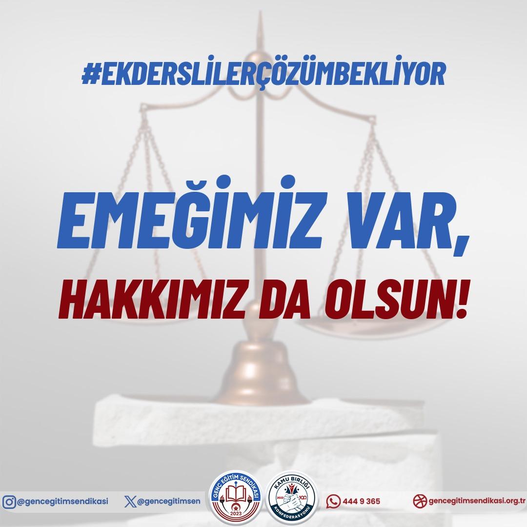 Emekler heba olmasın. Öğretmenin önüne herhangi bir ünvan gelmesin. Adil bir maaş ve sigorta düzeni oluşsun. Öğretmenler yoksulluk sınırı üstüne maaş alsın. MEB in  acilen bu soruna çözüm bulmasi gerekir.
#siyasetsizsendikacılık
#gencegitimsendikası 

#ekderslilerçözümbekliyor