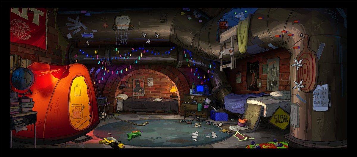 zimmerltw's tweet photo. Jules Itzkoff
Background painting from the Tales of the Teenage Mutant Ninja Turtles series