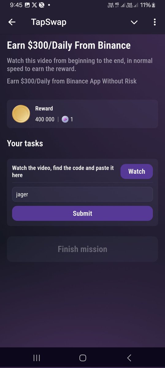 goodideamen's tweet photo. #Tapswap New Code 11 August 2024 Video
๐ท Title: Earn $300/Daily from Binance App Without Risk
Third Code: Jager
Follow me for more daily updates combo ๐๐๐
โจ Follow @goodideamen
โค๏ธ Like
โป๏ธ Retweet"
#Tapswapcode #TAPSWAP
#tapswapupdate #TAPSWAPcode https://t.co/HTROS8GDKp
