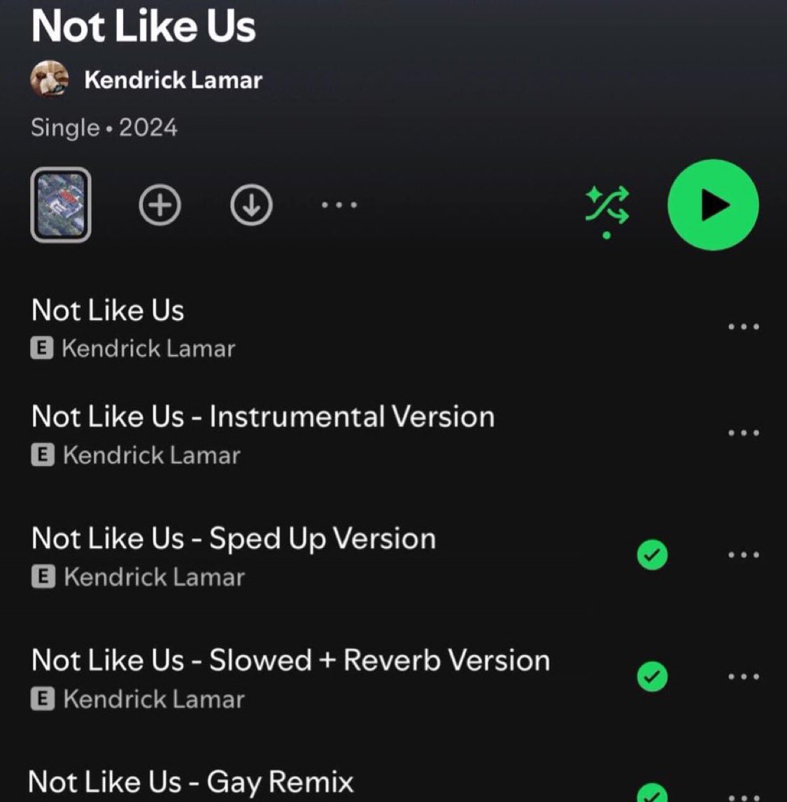 KmaFr_'s tweet photo. Kendrick Lamar releases not like us versions pack on spotify https://t.co/rKIYbtL4d7