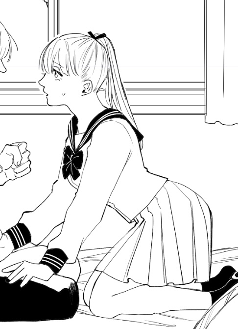 ペン入れしてるょ
セーラー服ってシルエットが美 