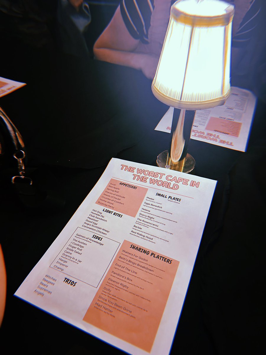 Called into <a href="/BigTellyNI/">Big Telly Theatre Company</a> The Worst Cafe In The World &amp; had all sorts of craic. It may be the worst service with not a bite of food but I’ll never forget the desserts &amp; left completely satisfied. Particular favs were Coronation Chicken &amp; Gingerbread Man. A piece of theatre joy.